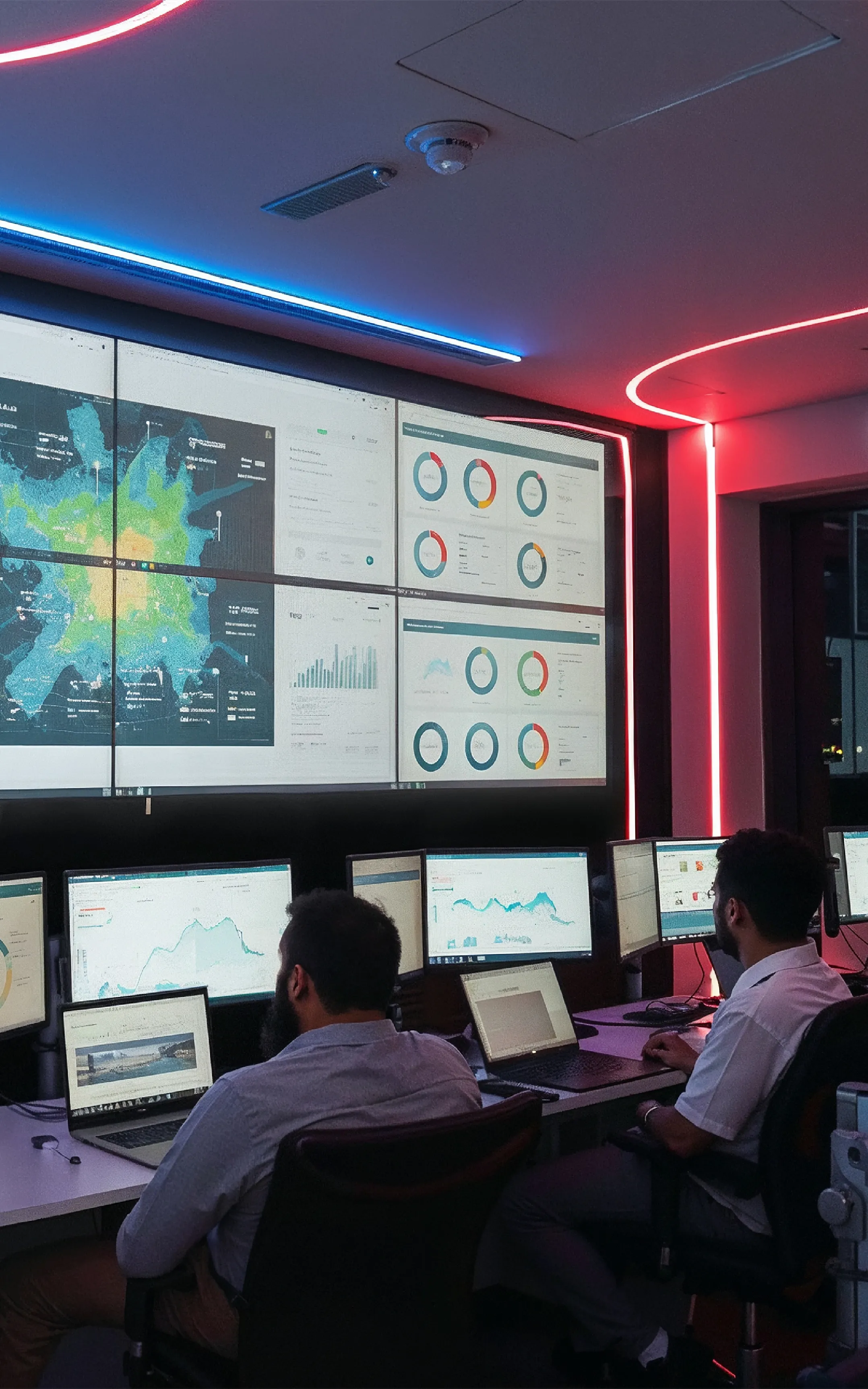 command centre with live data dashboards